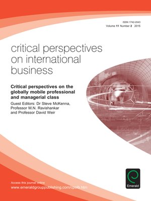 cover image of Critical Perspectives on International Business, Volume 11, Issue 2